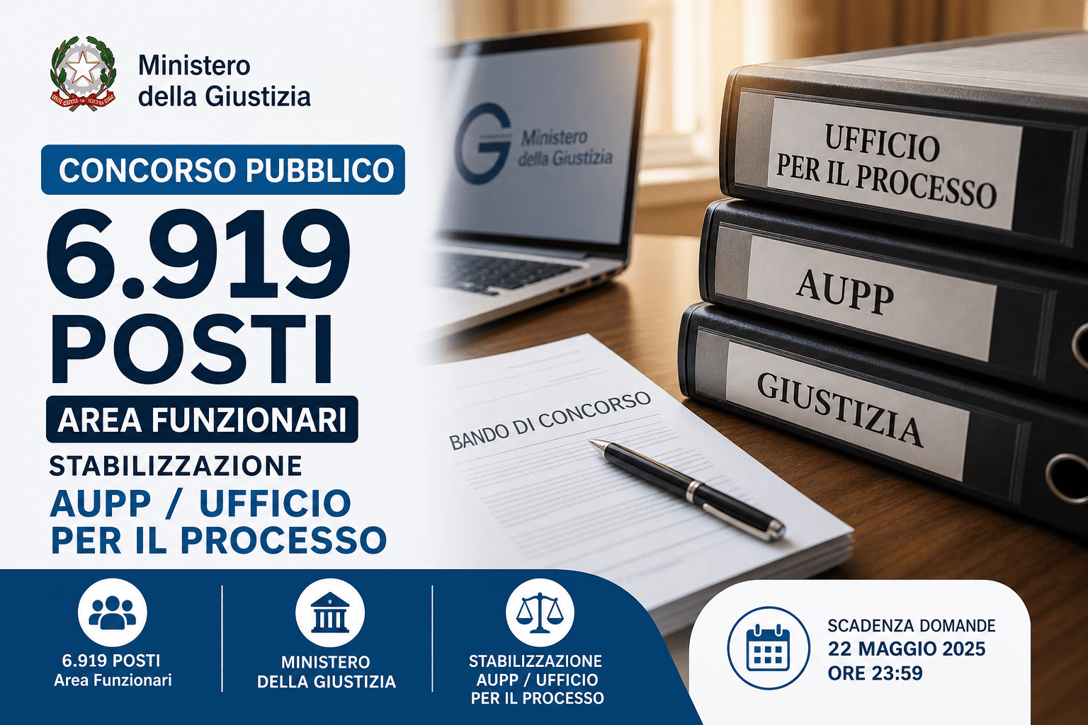 Tempo indeterminato ufficio del processo - Funzionari Ministero della Giustizia